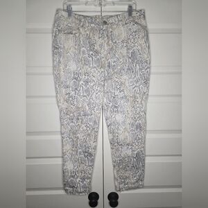 Chico's 12R Womens So Slimming Girlfriend Slim Leg Ankle Snakeskin Print
